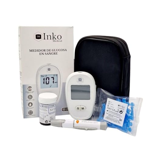 GLUCOMETRO GLM-78 INKO MEDICAL, INDICADOR DE CETOACIDOSIS DIABETICA E HIPOGLUCEMIA, INCLUYE BOLIGRAFO DE PUNCIÓN 25 LANCETAS Y 25 TIRAS