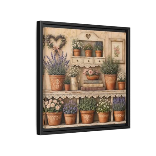 Art mural texturé haut de gamme avec cadre noir de 3 cm pour décoration intérieure raffinée