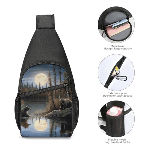Mochila tipo sling Forest Bears ligera para senderismo miniatura 5