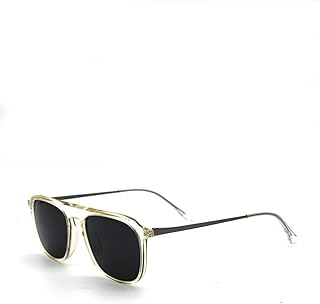 REDBERRY Marka RB 3308 C2 Unisex,KARE,KEMİK,ŞEFFAF Çerçeve ORGANİK,SİYAH Cam 52 Ekartman Güneş Gözlüğü