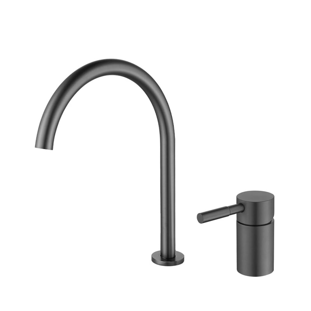 Robinet de lavabo fendu chaud et froid mitigeur encastré argenté pour vasque de salle de bain