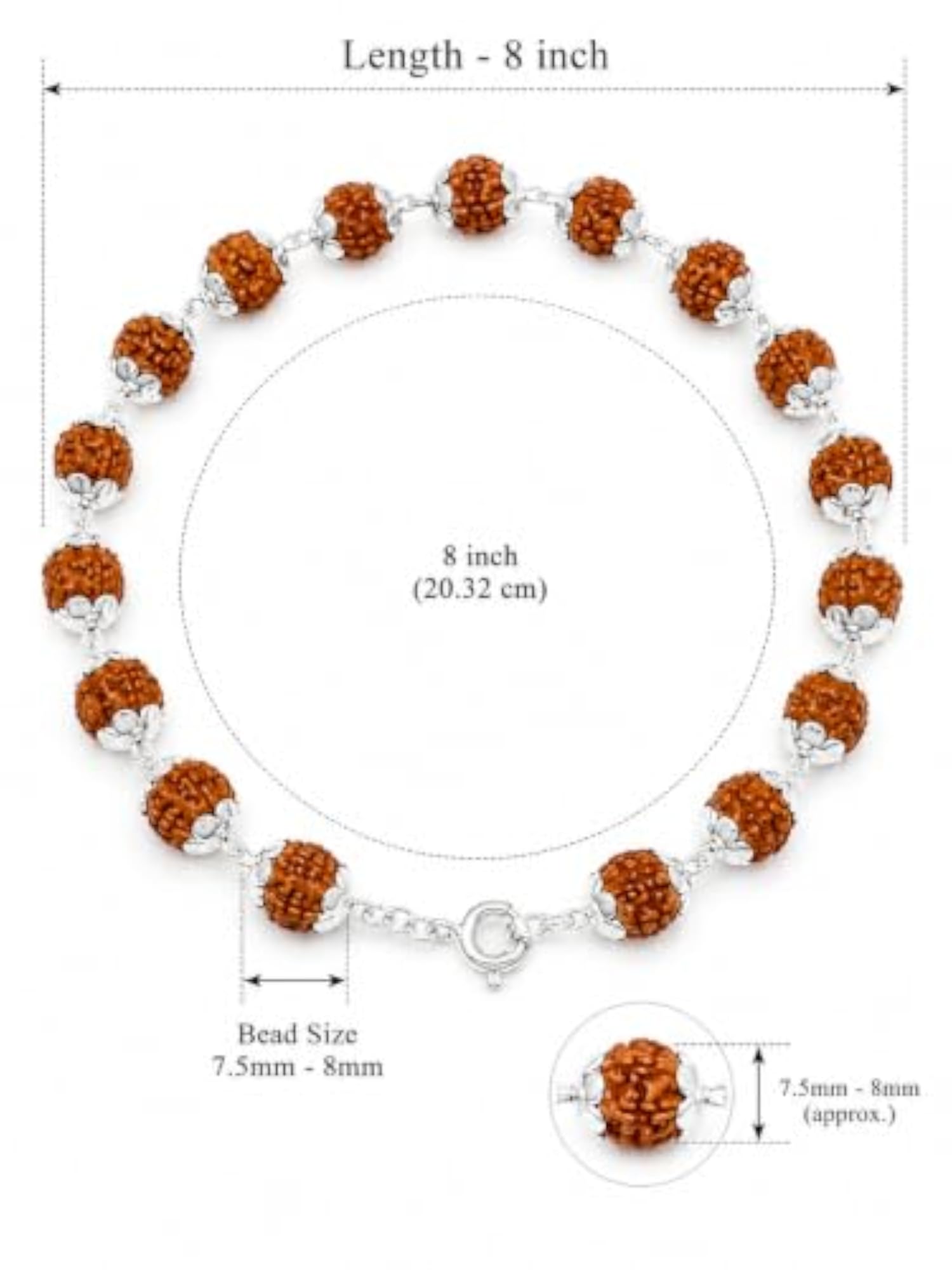 Premium Silver Rudraksh Bracelet, Men's Spiritual Design