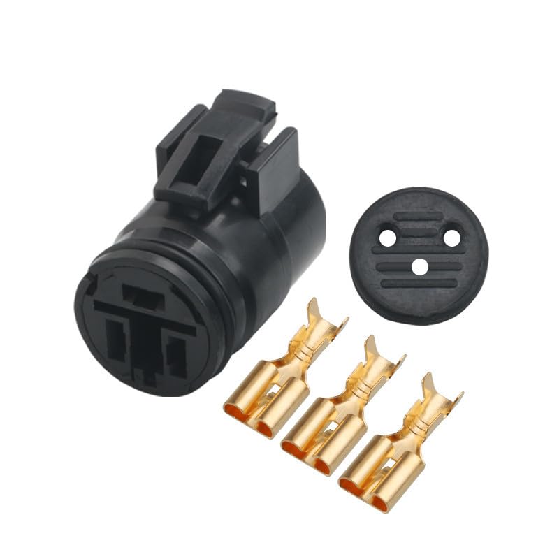 6.3mm 3 pin Male Female Waterproof auto Wire Connector Round alternator Plug for car for Mitsubishi 90980-10341 90980-11491 - (Color Name: Female)