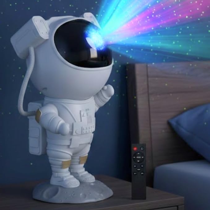 Image of TOYTONIC Astronaut Star Projector Night Light with Remote Control, Rotating Galaxy Lamp for Kids Bedroom, Soothing Nebula Light for Baby Nursery, Birthday Gift for Boys & Girls