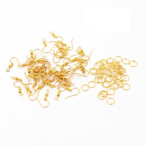 Image of IVEI DIY Earring Hooks & Jump Rings for Jewellery Making - Bulk Pack | DIY Projects, Quilling & Craft | Ideal for Artists, Professionals, Kids (Set of 100 - Mixed)