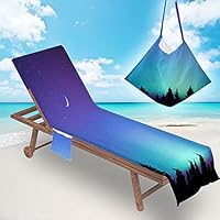 Morbuy Liegestuhl Handtuch Mit Taschen - Strandtuch Mikrofaser 73x210cm Sommerparadies