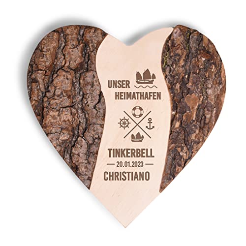 Herz aus Holz mit Wunschtext