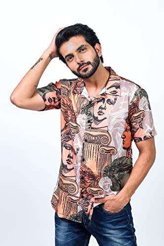 Image of HARPITA Men's Poly Cotton Digital Printed Stitched Half Sleeve Shirt
