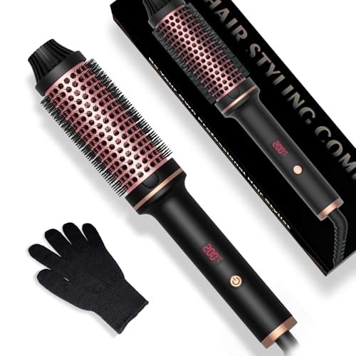 Thermal Brush, Lockenbürste 3 in 1 Thermobürste 38mm, Lockenbürste LCD Anzeige 120-200℃, Erhöhen Sie das Haarvolumen, Lose Locken, Glattes Haar, Leichte Kompakte Größe, Dual Spannung Passend für Reise Thermal Brush, Lockenbürste 3 in 1 Thermobürste 38mm, Lockenbürste LCD Anzeige 120-200℃, Erhöhen Sie das Haarvolumen, Lose Locken, Glattes Haar, Leichte Kompakte Größe, Dual Spannung Passend für Reise