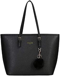 URAQT Women Handbag Tote Bag, 15.6 Inch PU Leather Shoulder Bag Laptop Bags with Adjustable Handle, Lightweight Stylish Designer Large Black Handbags for School Work Travel Visit The URAQT Store