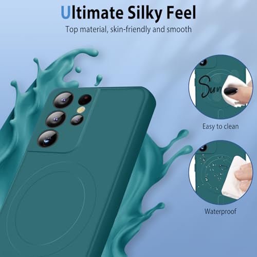 Coque Samsung S21 Ultra MagSafe anti-rayures douce vert - 2