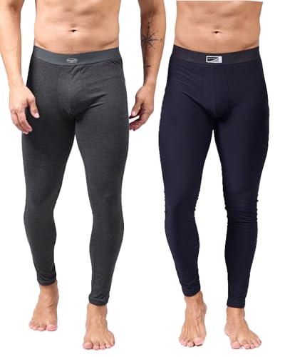 Listado de Ropa de Deportes de invierno para Hombre los mejores 5. 50 Alfani - Paquete 2 Pantalones Termicos Premium Hombre, Pantalón Afelpado Polar, Ropa Interior Invierno Deportiva, Suave, Calientita, Secado Rápido Y Protección UV-Oxford/Negro-G