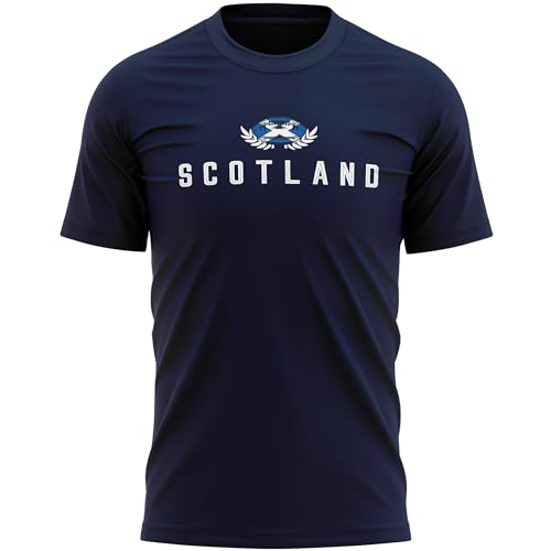 Scotland Mens T Shirt Scottish Rugby Pride Supporter Tee St Andrews Day Top, 3XL, Navy