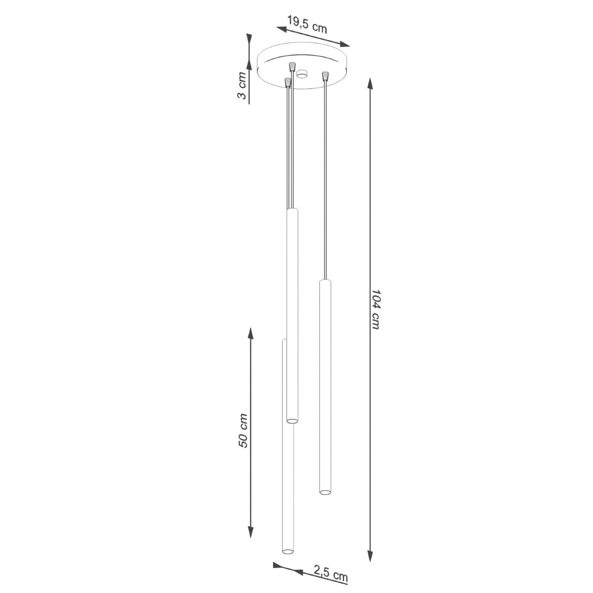 Sollux Lighting PASTELO Lampa Wisząca - Uniwersalna oprawa oświetleniowa – G9, max 8W LED, ~230V, 50Hz, IP20 – Bez żarówki – 3x Źródło światła – 19,5x19,5x104cm, Oliwkowa Zieleń