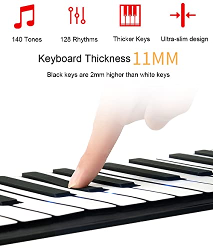 KEMNGO Piano de Studio, Piano Enroulable Portable à 88 Touches, Clavier de Piano MIDI Bluetooth Flexible for Enfants… - Les Beatles, Paul McCartney, John Lennon, RIngo Starr, George Harrison KEMNGO Piano de Studio, Piano Enroulable Portable à 88 Touches, Clavier de Piano MIDI Bluetooth Flexible for Enfants… – Image 4