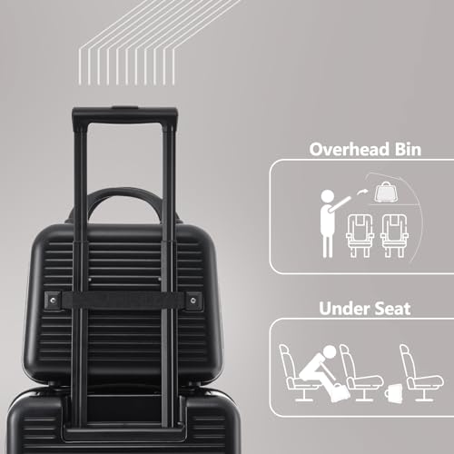 Carry-on Luggage 20 Inch Front Open Luggage Lightweight Suitcase with Front Pocket and USB Port, 1 Portable Carrying Case (Black)3