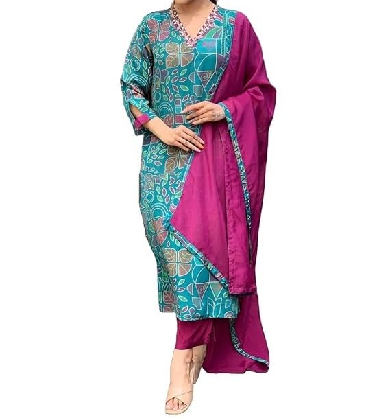 Ensemble kurta imprimé Kulia vêtement décontracté femme avec pantalon