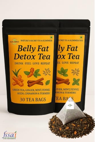 Image of Combo : RLB CHOICE Belly Fat Detox Tea - 30 Tea Bags (Pack Of 2) | Herbal Tea for Weight Loss, Slim Belly, Fat Burn, Detox & Digestion Support