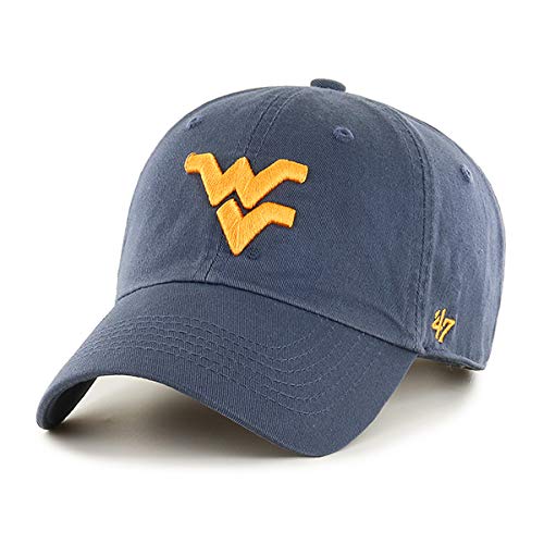 NCAA West Virginia Mountaineers Womens '47 Clean Up Adjustable Hat'47 Clean Up Adjustable Hat, Team Color, Women's