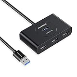 3.0 HUB con 4 puertos ofrece la velocidad de transferencia de datos SuperSpeed,USB 3.0 de hasta 5 Gbps (10 veces más rápido que USB 2.0 y compatible a 2.0/1.1)