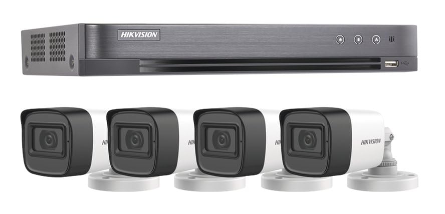Opiniones y reviews de Kit de Videovigilancia favoritos de las personas. 50 Hikvision Kit de Vigilancia CCTV, DVR 4 Canales, 4 Camaras con microfono, 5MP, IP67, con Accesorios