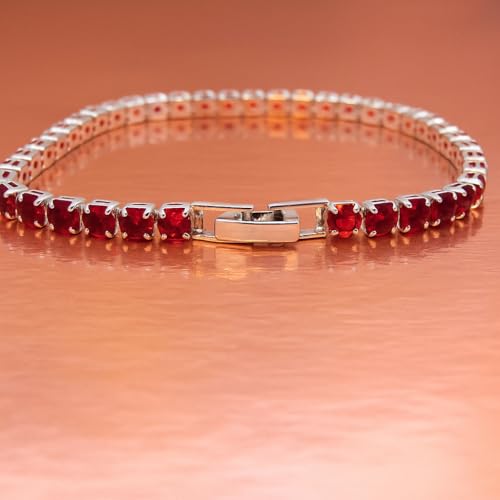 Image of BLACK PEARL Elegant Style Tennis Bracelet with Multicolour Zirconion Stones, Gold and Silver-Toned Bracelet For Women & Girls