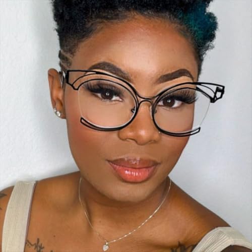 Lunettes œil-de-chat en métal de haute qualité stylées - 3
