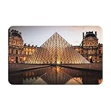 Absorbente Acolchado Antideslizante Alfombra De Piso Museo del Louvre En París Suave Alfombra Interior De Bienvenida para Oficina Pasillo Dormitorio 40X60Cm