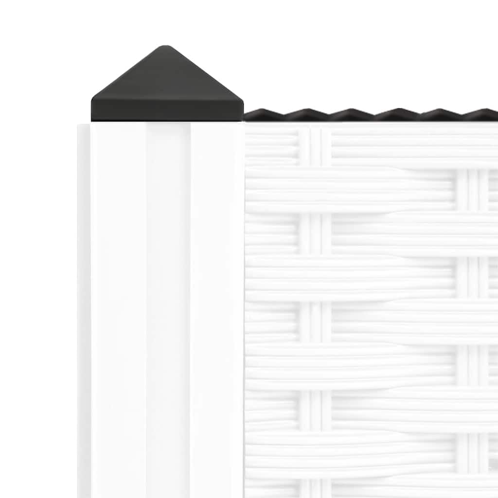 Jardinera elevada 80 x 80 x 38 cm de polipropileno blanco para plantas y flores, gran maceta de jardín con diseño de ratán, ideal para huerto y hierbas aromáticas, material ligero