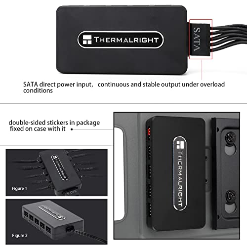 Image of Thermalright Integrated 10-Port 4 Pin PC Fan Controller Hub, 12V Support for up to 10 Fans, SATA Power Cord Direct Input