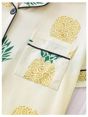 SOLY HUX Women's Short Pajamas Set Cute Printed Button Short Sleeve Shirt with Shorts Sleepwear PJs Set4