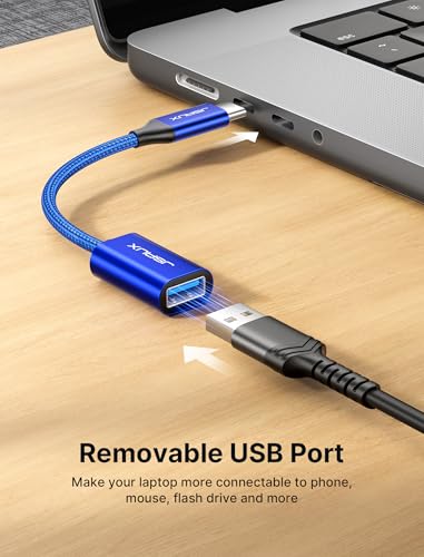 Image of JSAUX USB C to USB Adapter [2 Pack], USB Type C Male to USB 3.0 Female OTG Cable-Blue