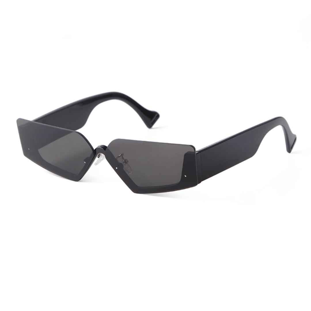 Lunettes de soleil UV400 anti-reflets avec rivets vintage et demi-monture chic - 8