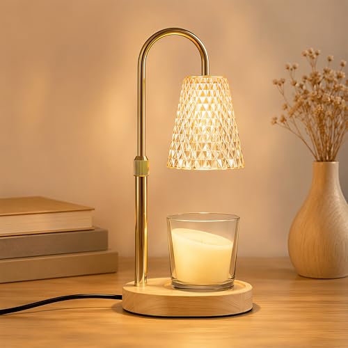 Daitore Kerzenwärmer Lampe, Candle Warmer lamp mit Timer und Dimmer, Höhenverstellbar Kerzenwärmer Kerzen Lampe mit 2 Glühbirnen für Duftkerzen im Glas, Dekoration Geschenk