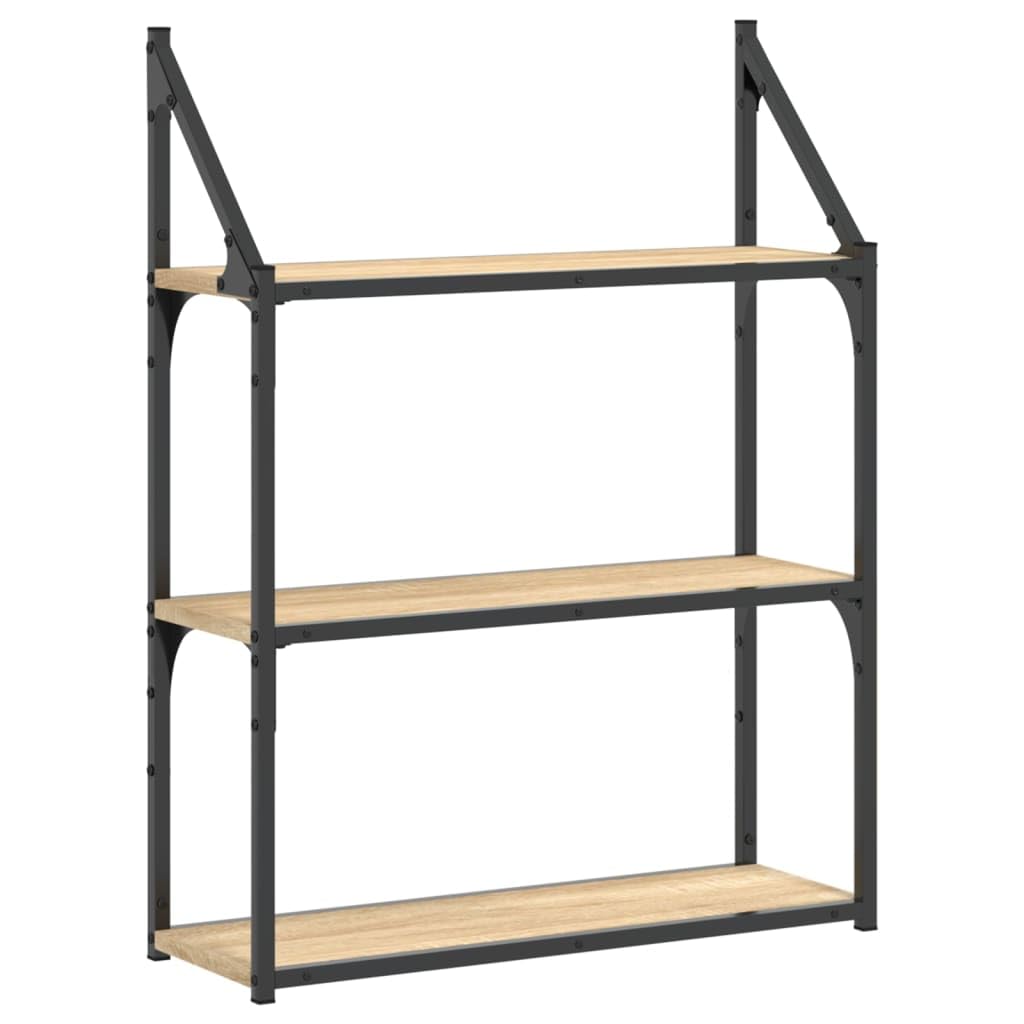 vidaXL Étagère Murale 3 Niveaux chêne Sonoma 60x21x78,5 cm