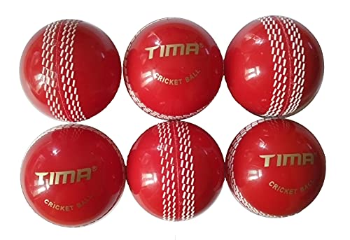 Image of TIMA Sports Fun Poly Hard Synthetic Red Cricket Ball (Red Pack of 6)