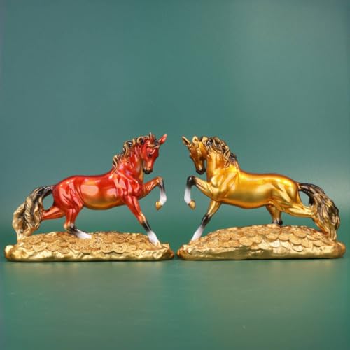 Estatua de Caballo Galopando en Resina con Base de Monedas miniatura 5