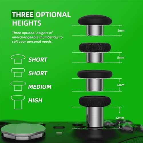Image of eXtremeRate 13 in 1 Metal Thumbsticks for Xbox One Elite Series 2 Controller, 6 Metal Joystick & Adjustment Tool, 2 D-Pads, 4 Paddles for Xbox Elite Series 2 Core Controller - Metallic Silver