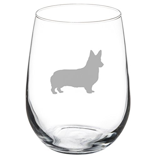 MIP 17 oz Stemless Wine Glass Corgi