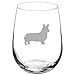17 oz Stemless Wine Glass Corgi
