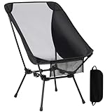 Aluminum Camping Chair with Storage Bag, 400lb Capacity, Roomier & Compact Folding Chairs for Adults, Lightweight & Portable for Backpacking, Camping, Fishing, Hiking