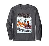 Official Disney Merchandise Disney Pluto Rescue Dog Salty the Seal Retro Vintage Classic Manche Longue
