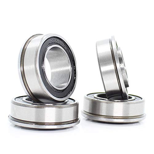DINGGUANGHE-CUP Flanged Bearings 4Pcs F6202 F6202RS Bearing 15x35x11mm ABEC-1 Flange Ball Bearings F6202-RS Garden Cart Wheel Bearing F6202-15-2RS Industrial Products