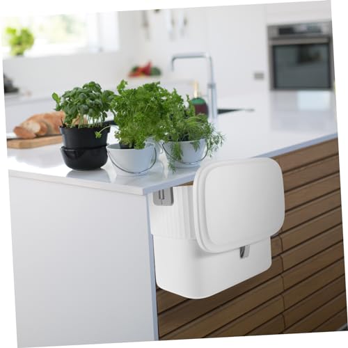 Caneca de basura rectangular blanca para cocina y baño miniatura 7