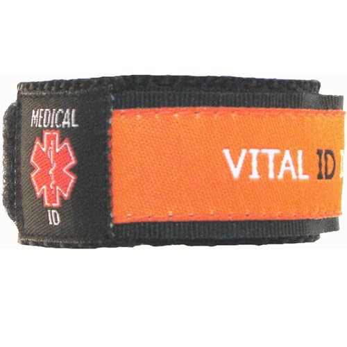 Vital ID Child Adjustable Medical Alert ID Bracelet - Red