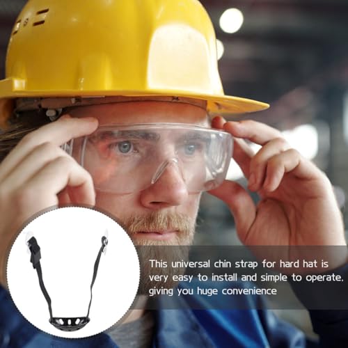Barbilla ajustable para casco de seguridad con protección del cuello negra 4