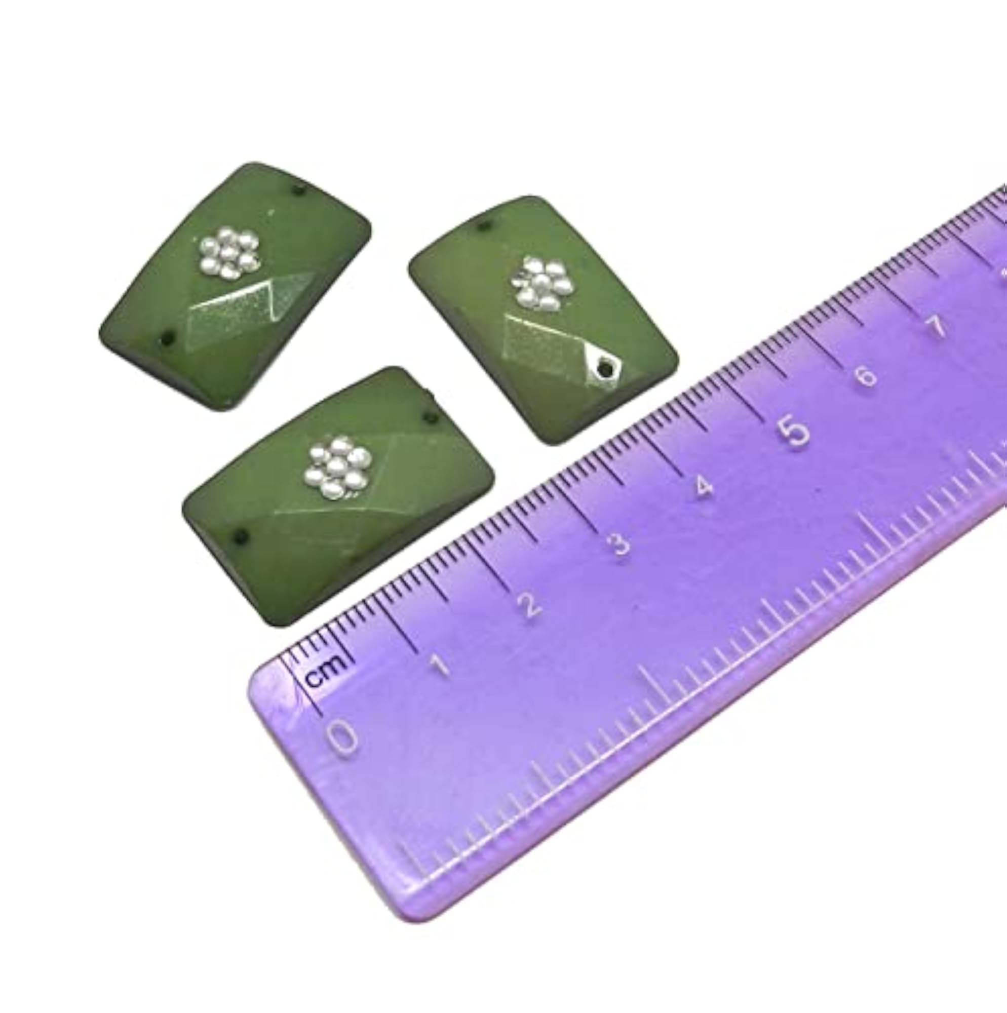 Rectangle Shaped Plastic Stone with Kundan for Jewellery Making