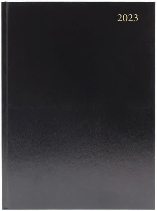 Top Sale 2023 A4 2 Pages per Day Yearly Diary with Hard Cover Black