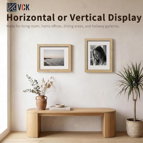 Image of VCK 11x14 Picture Frame 5 Pack, Natural Exclusive Wood, HD Glass, for Photo