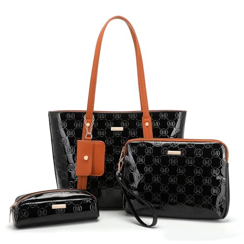 Sac à main femme Miss Lulu : ensemble cabas 3 pièces en cuir PU